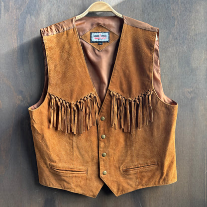 Minnetonka Tan Leather Fringed Vest