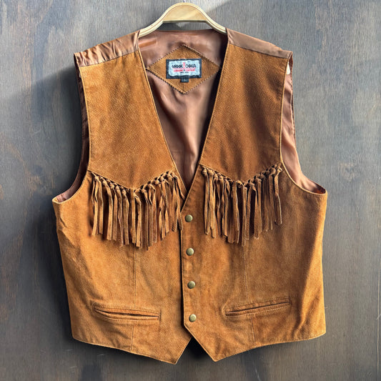 Minnetonka Tan Leather Fringed Vest