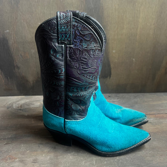 Justin’s Blue Suede and Leather Boots
