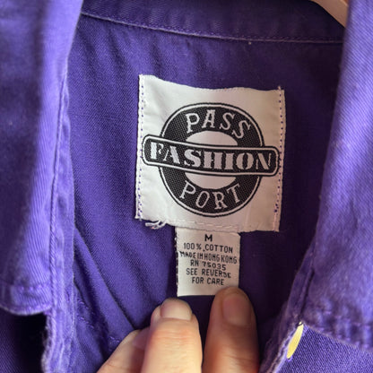 Sleeveless Purple Button Up