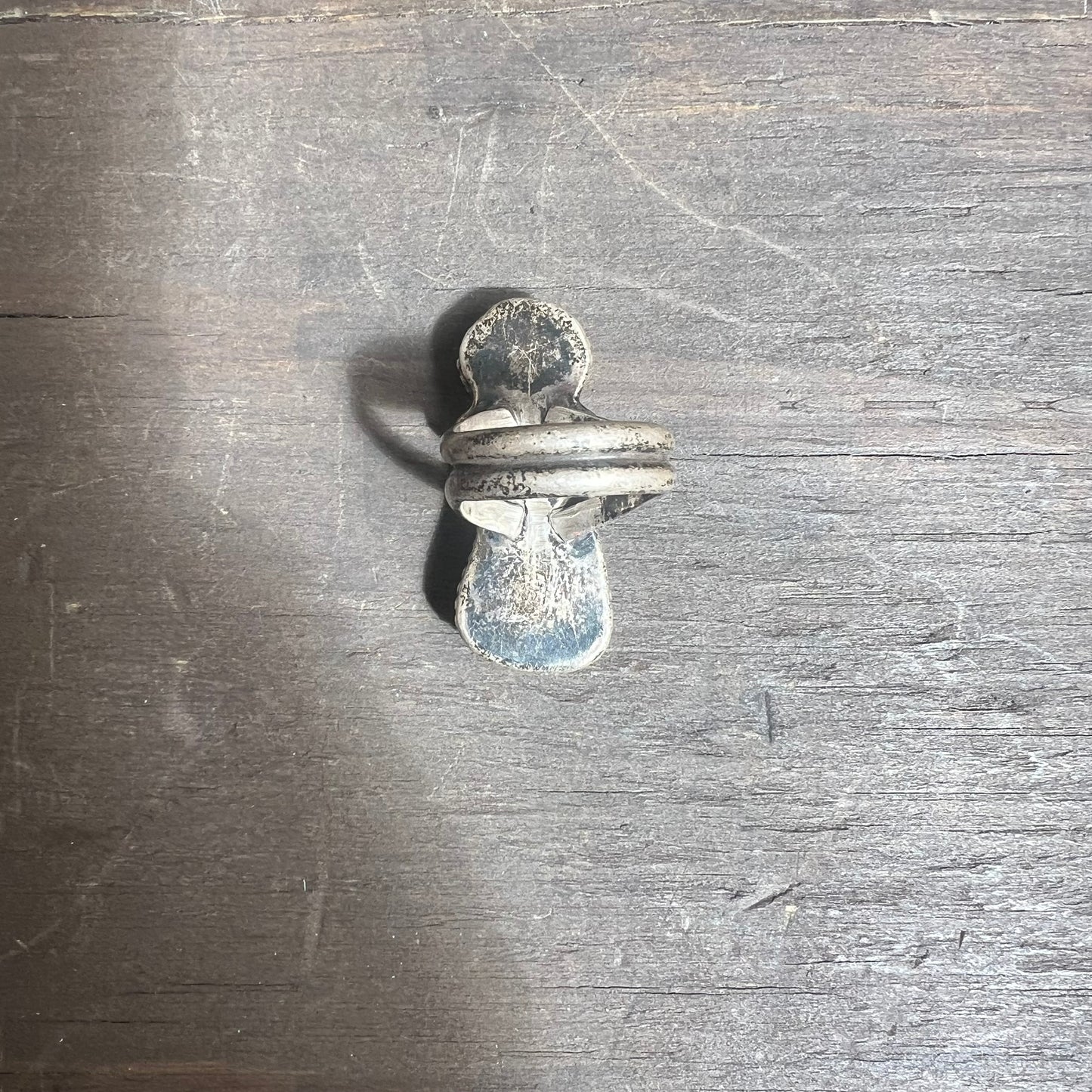 Sterling Silver Ring with Turquoise and Bear Tooth Decals