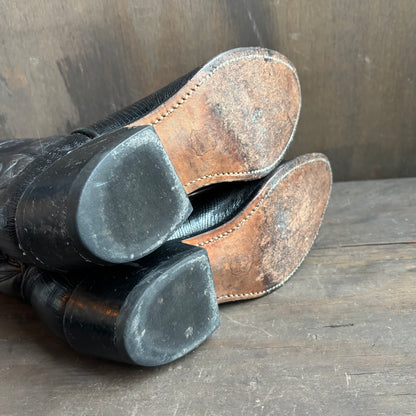 Black Reptile Foot Boots