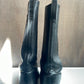 Vintage Tony Lama Black Leather Boots with Silver Decorative Buttons
