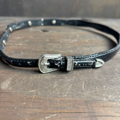 Black Leather Studded Hat Band