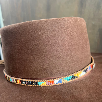 Beaded Leather Hat Band