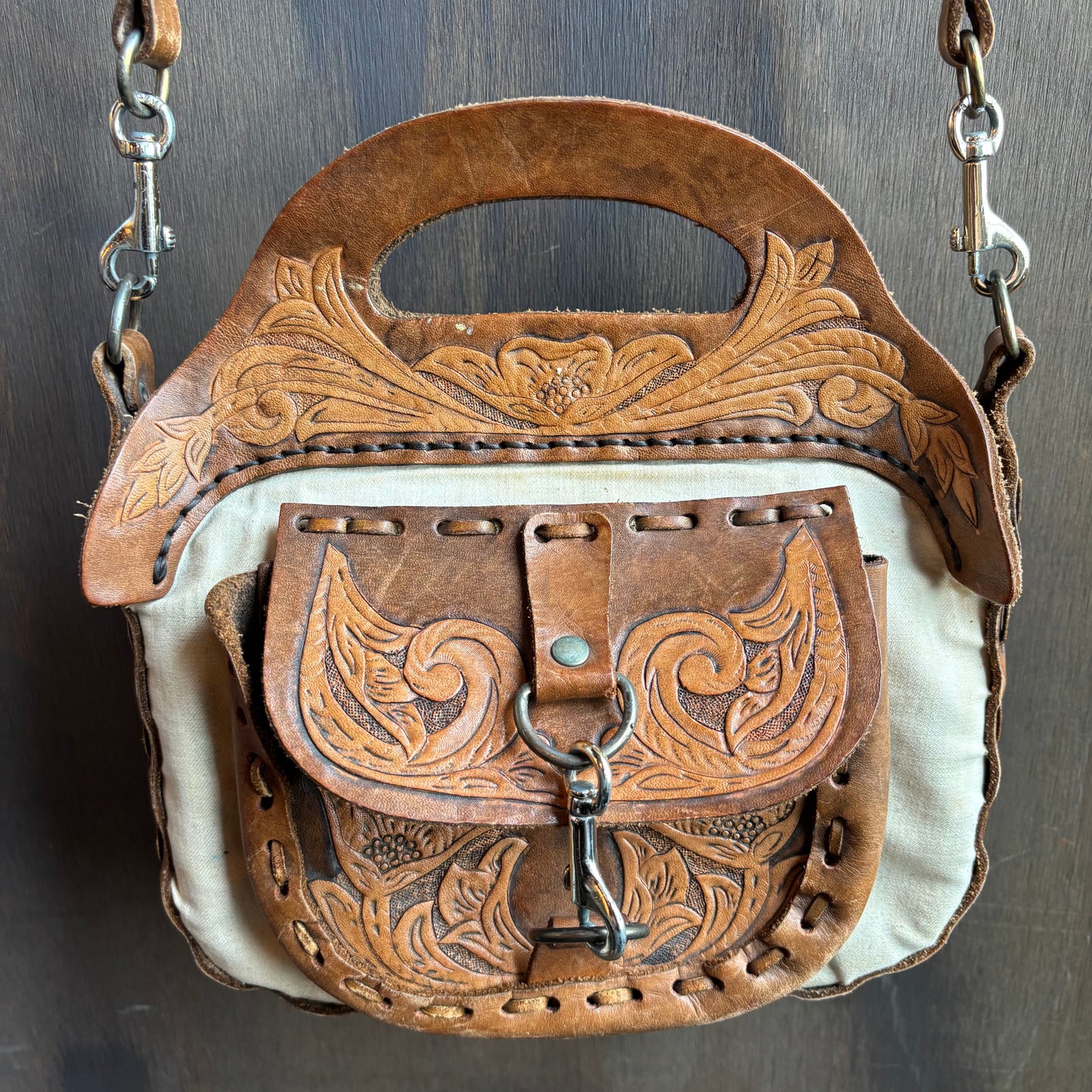 Vintage Tooled Leather Bag