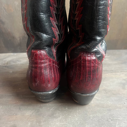 Panhandle Slim Burgundy and Black Two-Tone Boots
