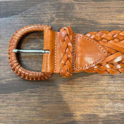 Tan Braided Leather Belt