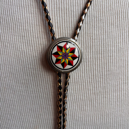 Vintage Starburst Bolo on Two-Tone Metallic Tie