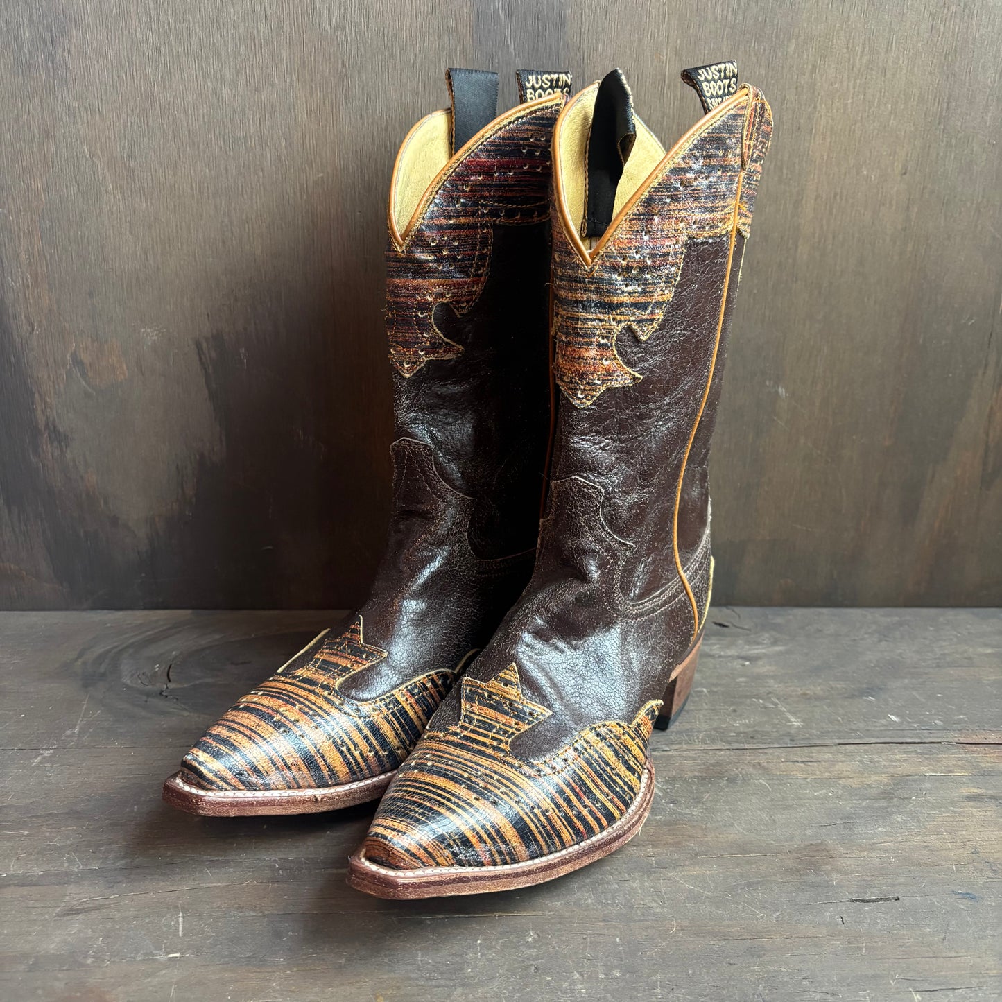 Justin Two-Tone Boots with Perforations