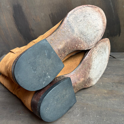 Cuero Tan Roughout Roper Boot