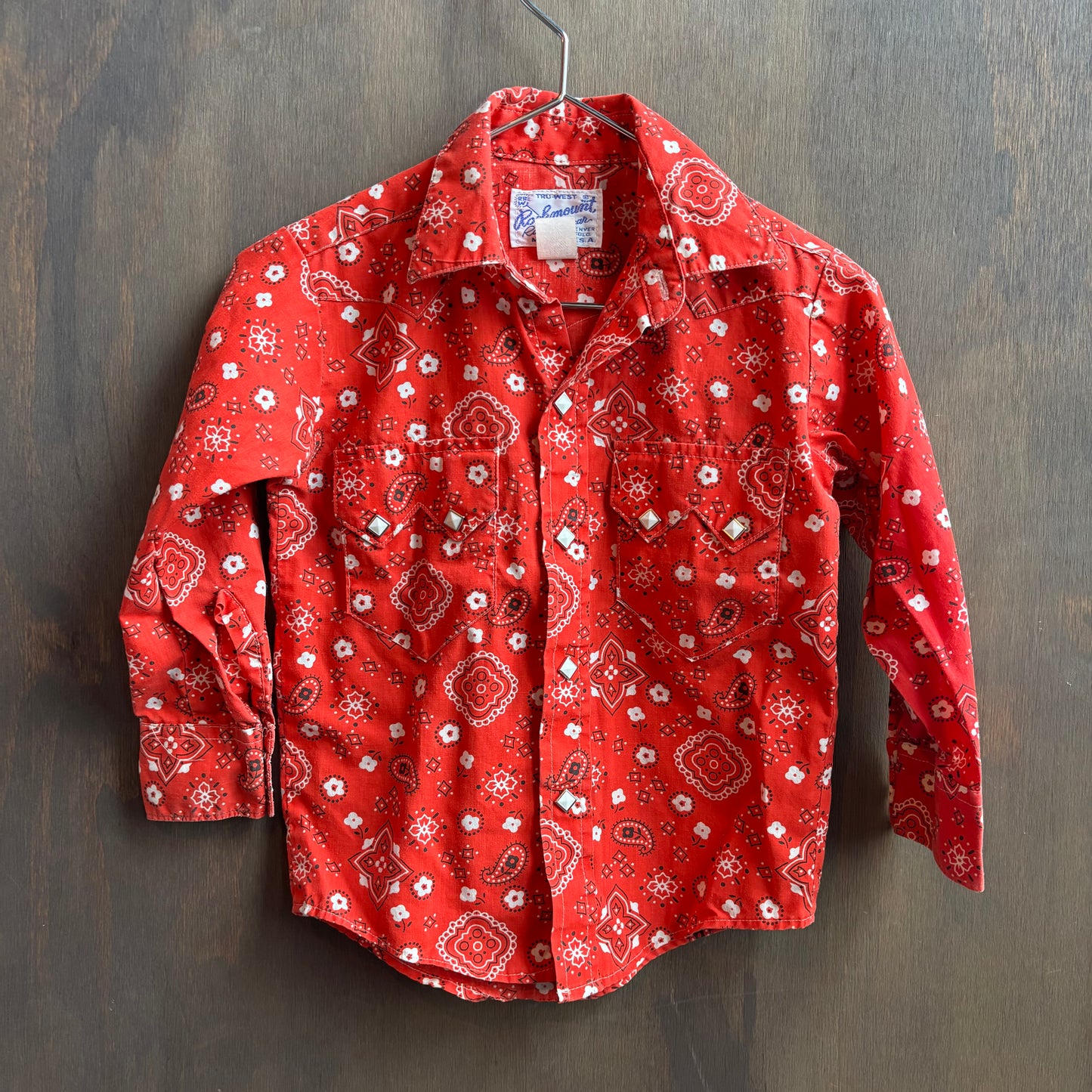 Vintage Rockmount Red Paisley Pearl Snap