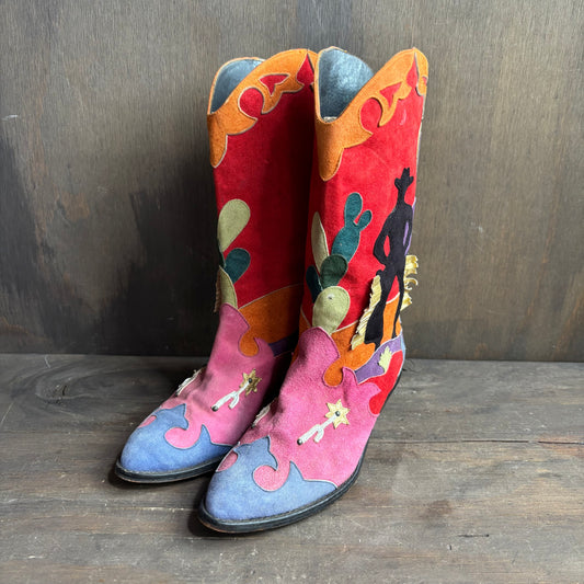 Zalo Multicolor Leather Boots
