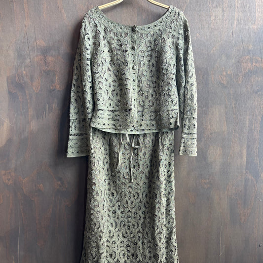 Double D Ranchwear Green Lace Set