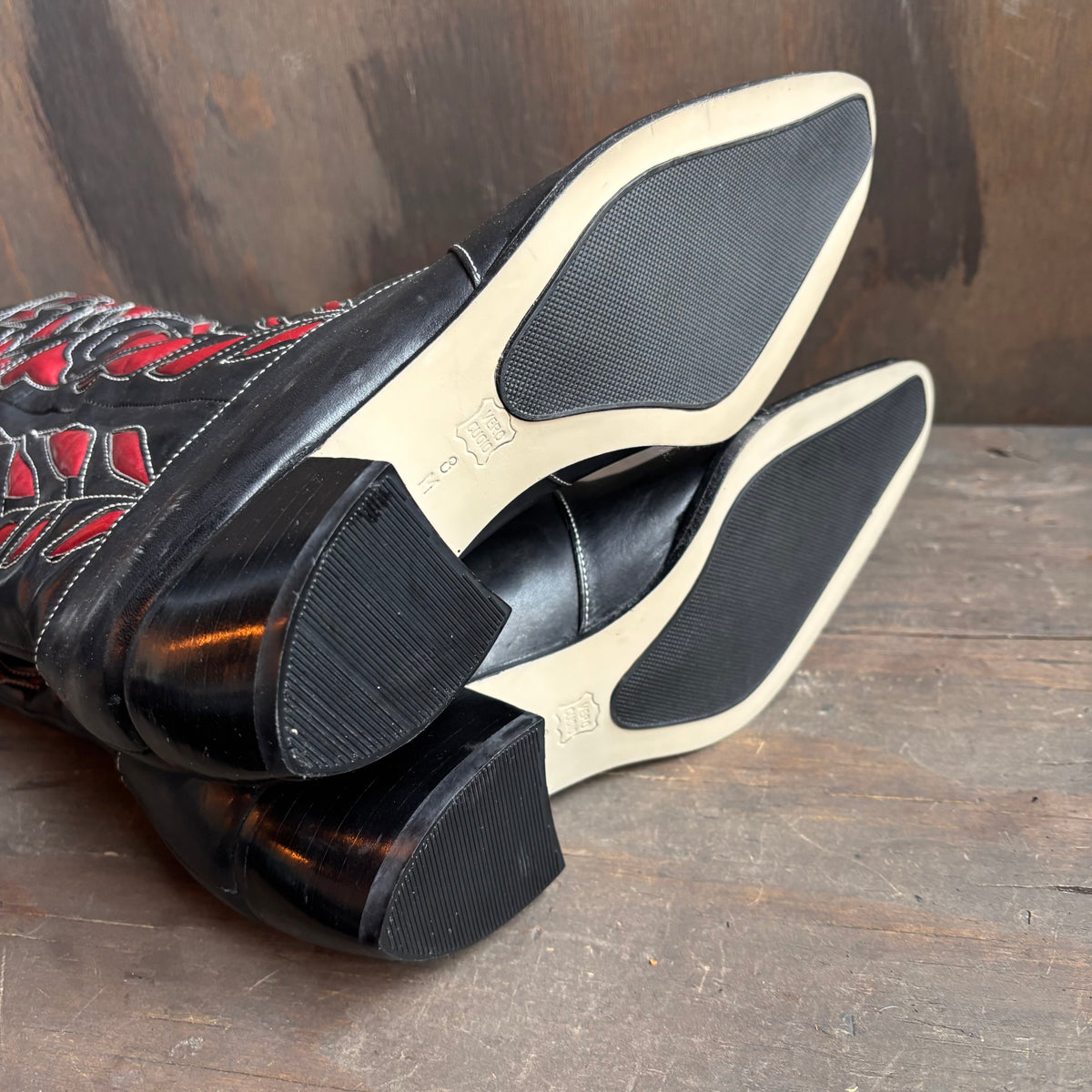 Two-Tone Floral Boots