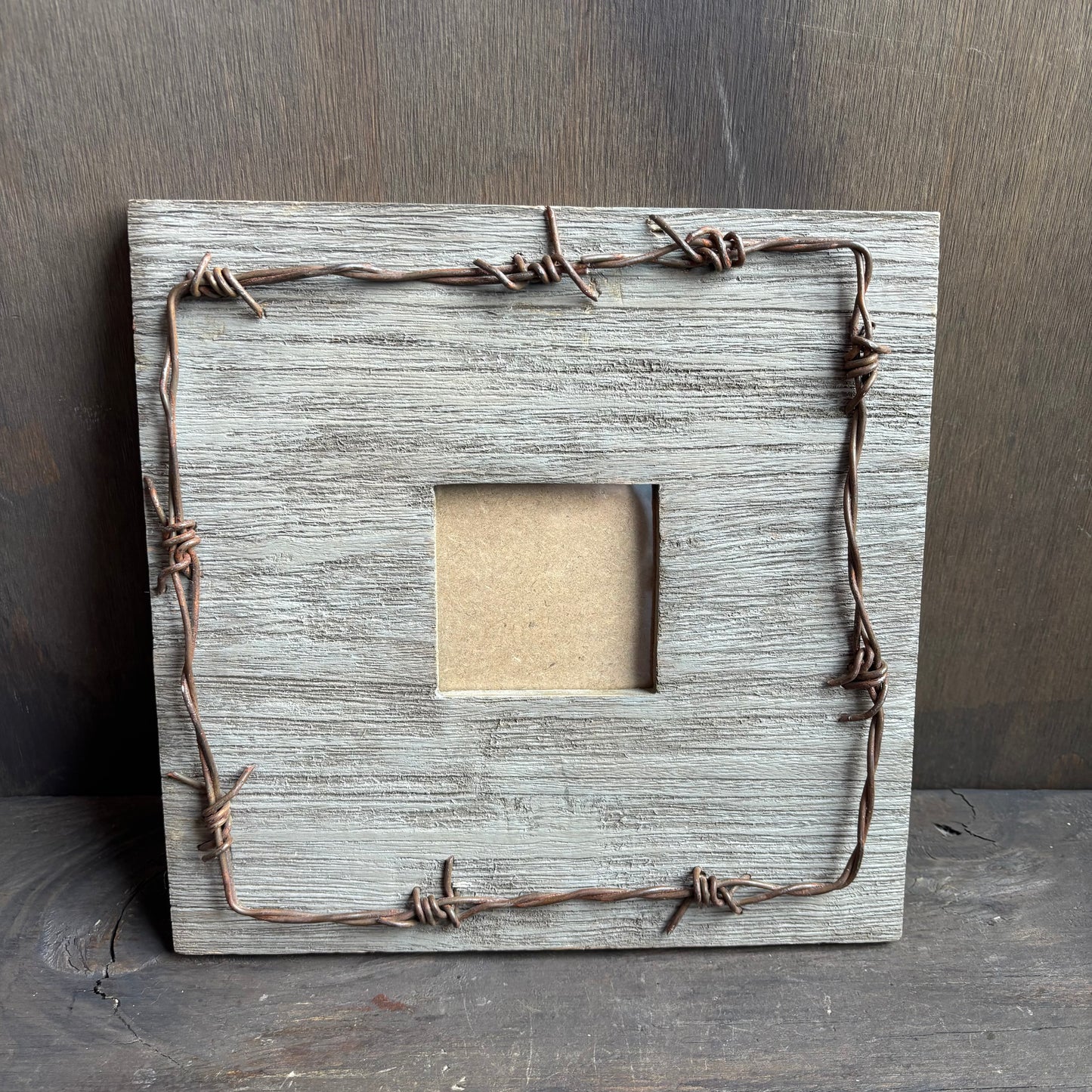 Wood Barb Wire Frame