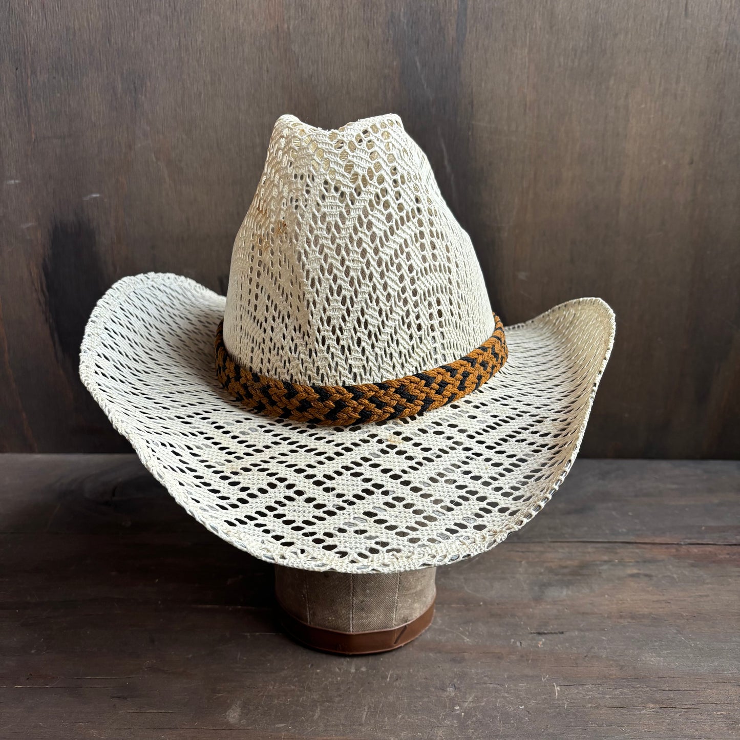 Vintage Straw Hat with Woven Band