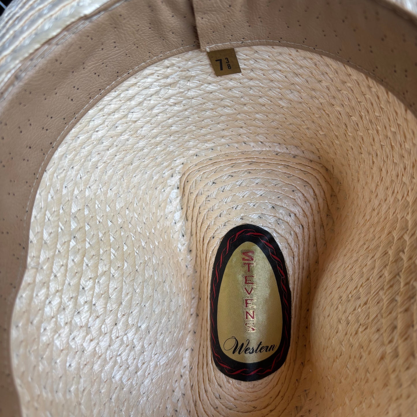 Vintage Straw Hat with Wide Woven Band