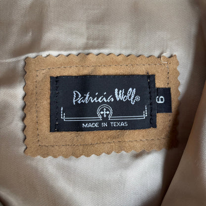 Patricia Wolf Tan Suede Skirt with Ruffle
