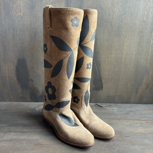 Parrot Paints x Frye Suede Riding Boots