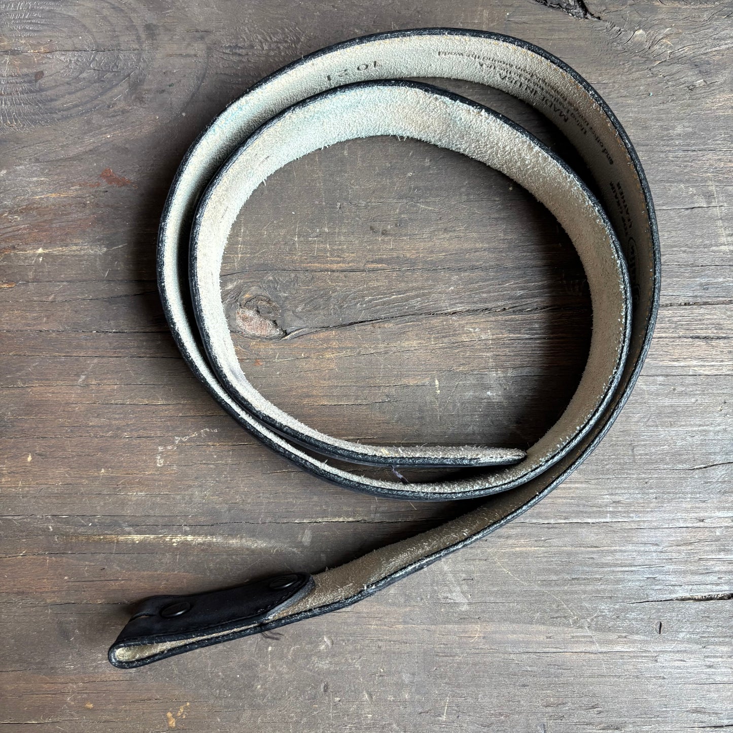 Justin Black Leather Belt