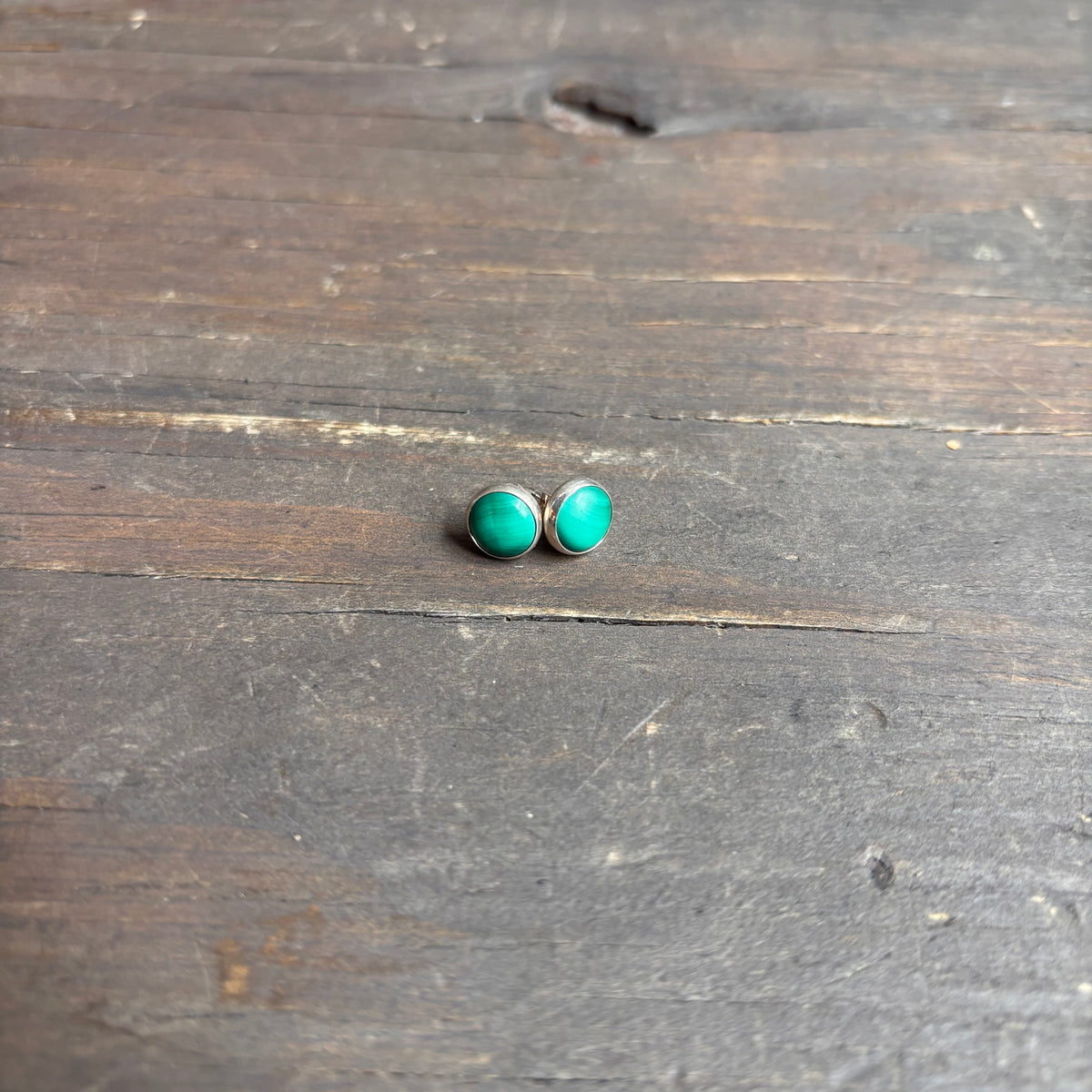 Silver Jade Stud Earrings