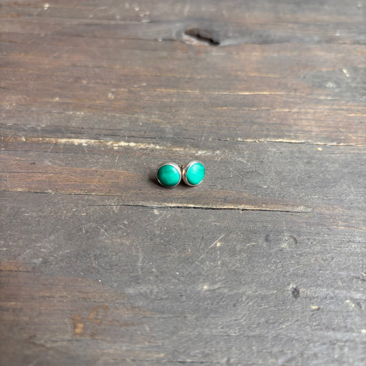 Silver Jade Stud Earrings
