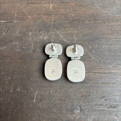 Dinosaur Bone Silver Earrings