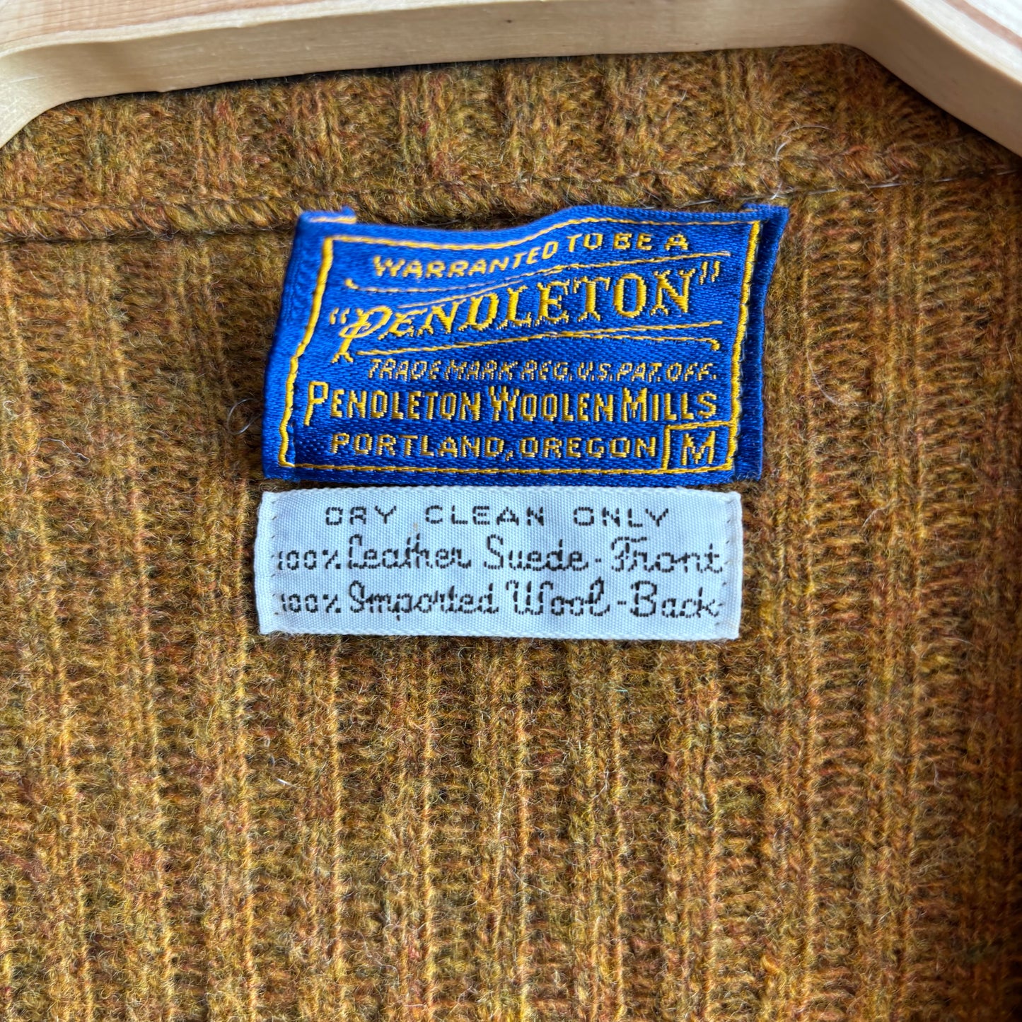 Pendleton Tan Leather and Wool Vest