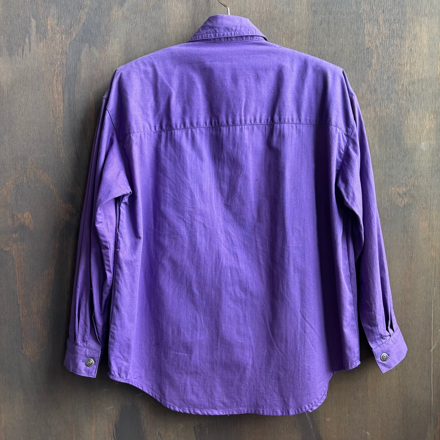 Purple Embellished Button Up with Beaded Fringe