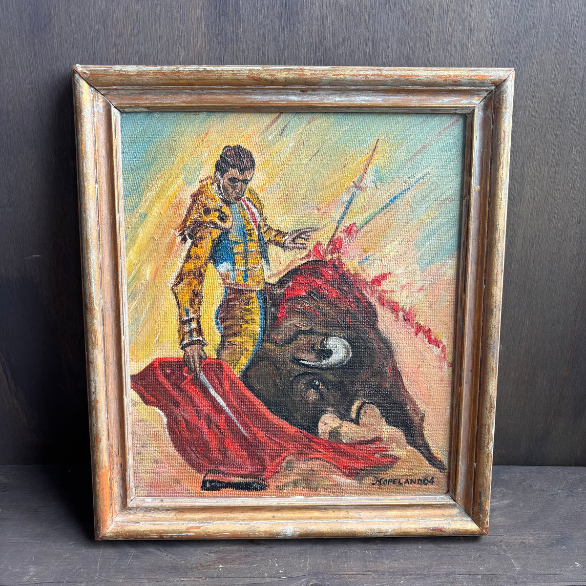 Vintage Framed Matador Painting