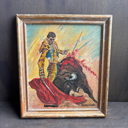 Vintage Framed Matador Painting