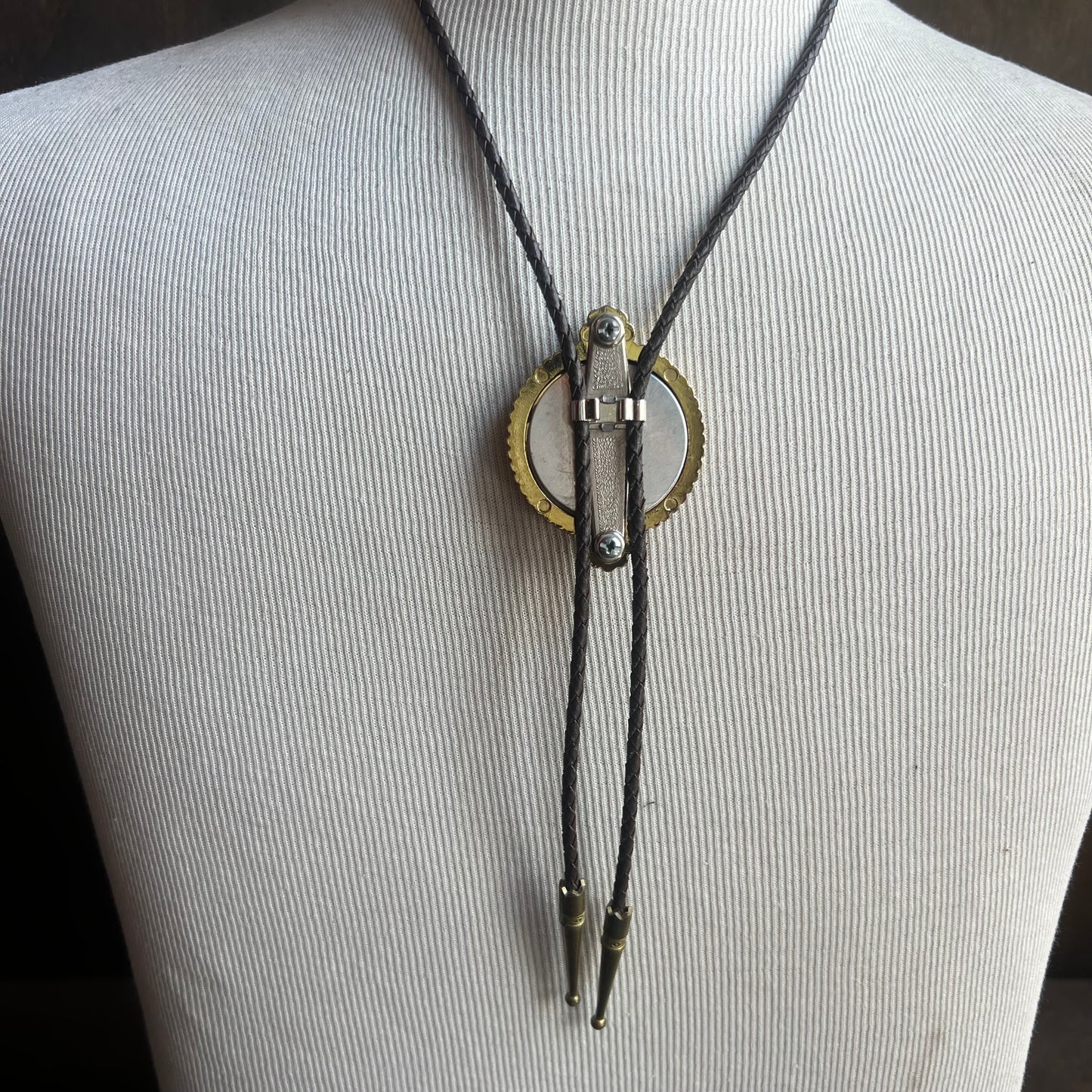 Gold Square Dancer Bolo Tie