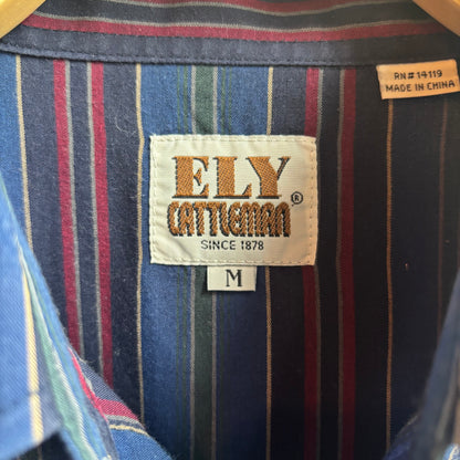 Ely Cattleman Blue Striped Pearl Snap Shirt