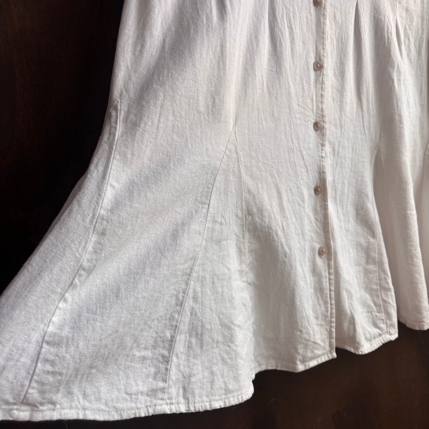 White Button Front Dress