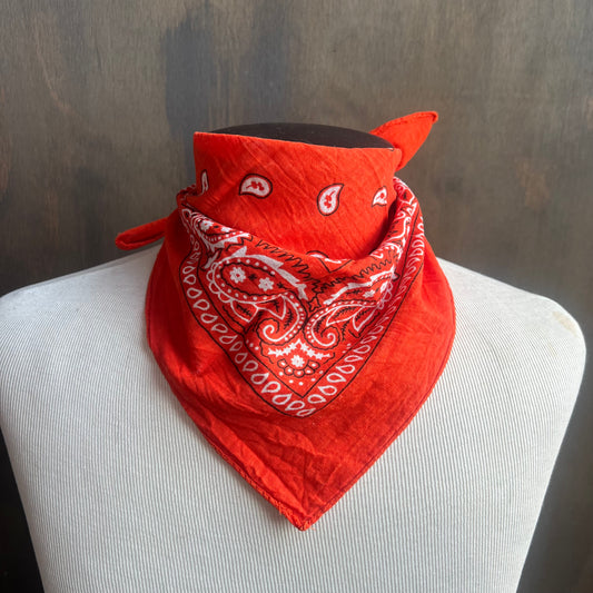 Orange Paisley Bandana