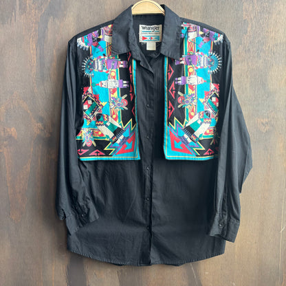 Wrangler Black Button Up with Dancers