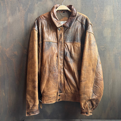 Vintage Crocker Brown Leather Bomber