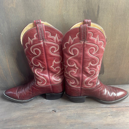 Vintage Decorative Hondo Ostrich Skin Boots