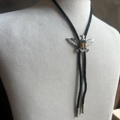 Silver Eagle Bolo with American Flag Shield