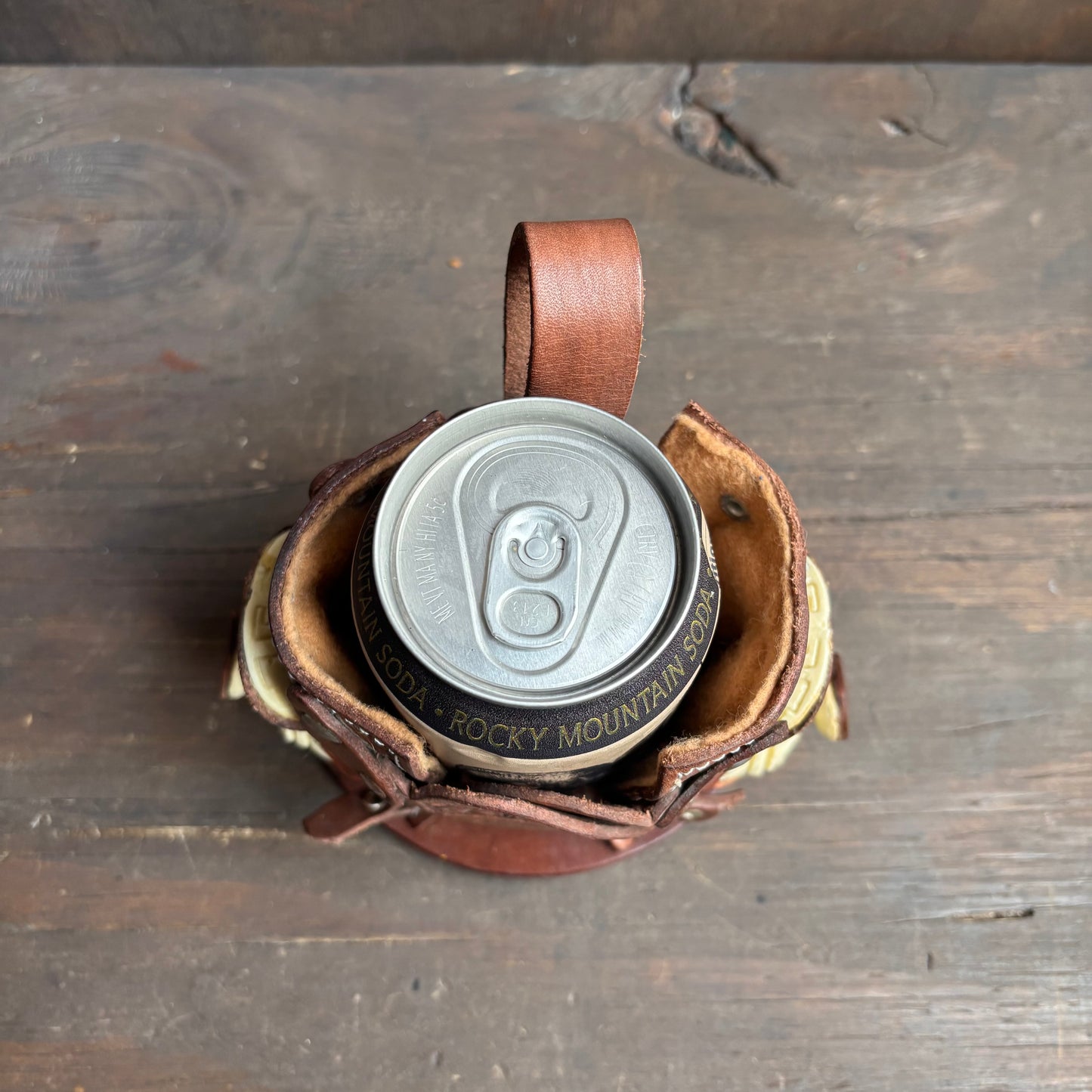 Vintage Leather Saddle Drink Holster