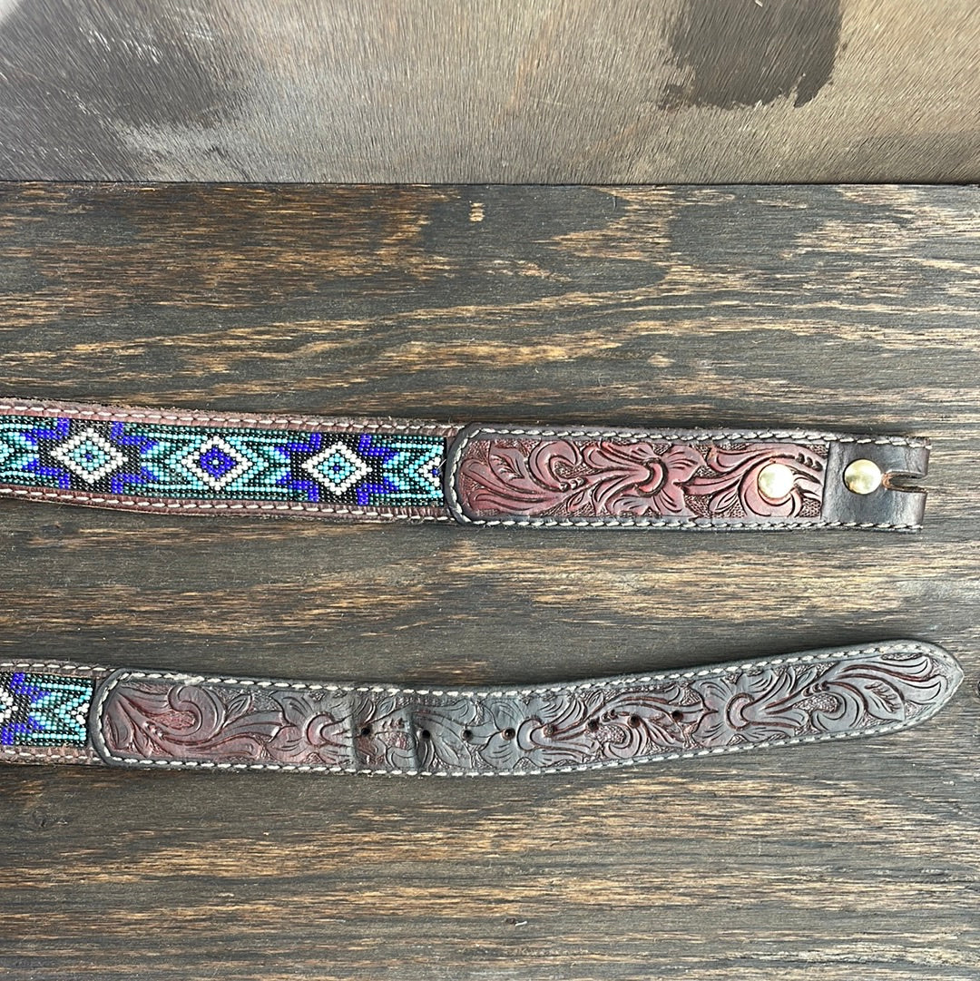 Twisted X Leather Beaded Belt