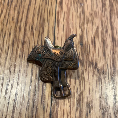Copper Patina Saddle Pin