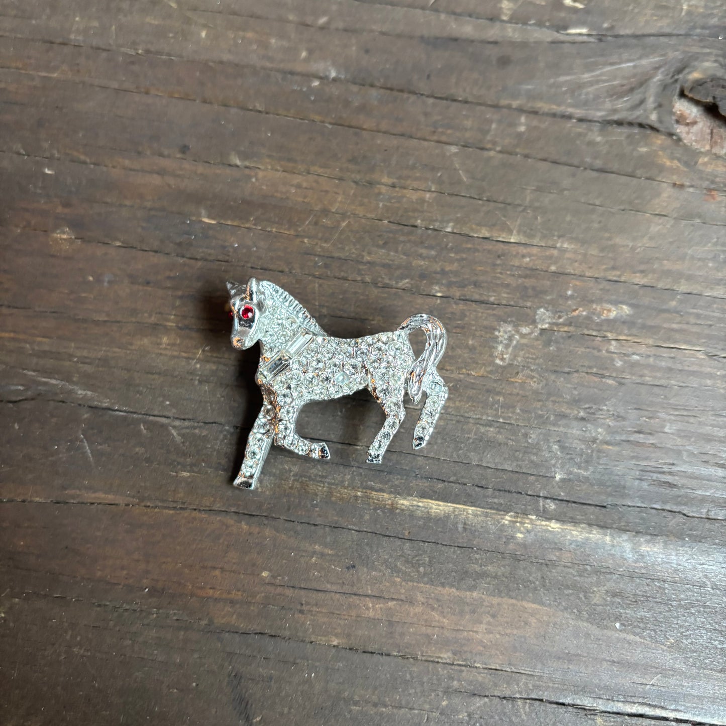Rhinestone Horse Pin
