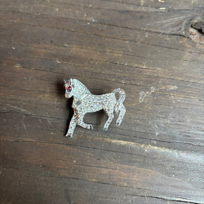 Rhinestone Horse Pin