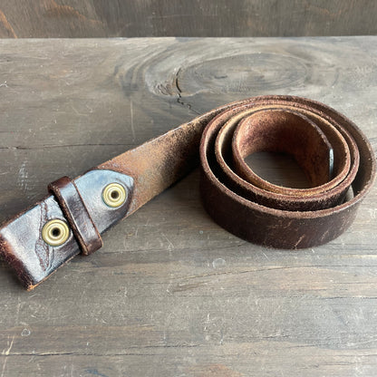 Vintage brown leather belt strap