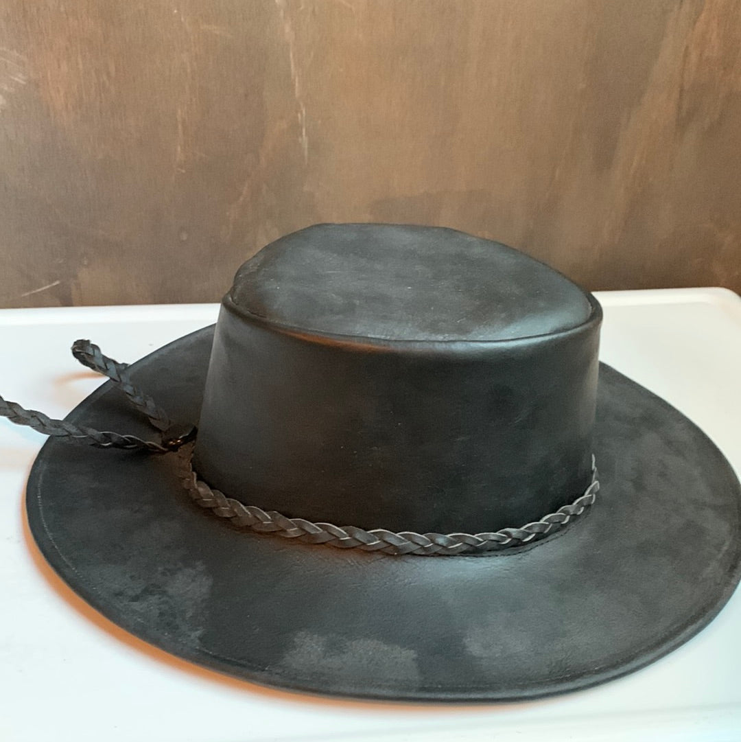 Leather Hat with Braided Band