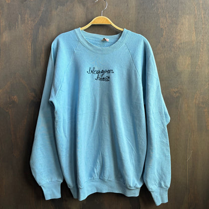 Custom Light Blue “Bless Your Heart” Swestshirt