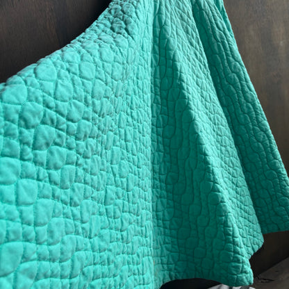 Vintage Handmade Green Quilted Skirt