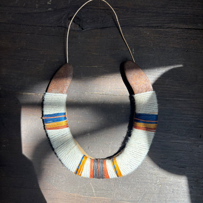 White Thread Wrapped Hanging Horseshoe